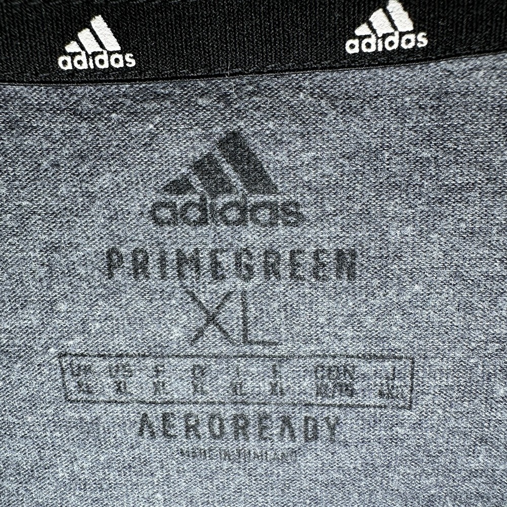 Adidas Men's Basic Tee - Primegreen Aeroready Charcoal Dark Gray XL - Picture 3 of 8